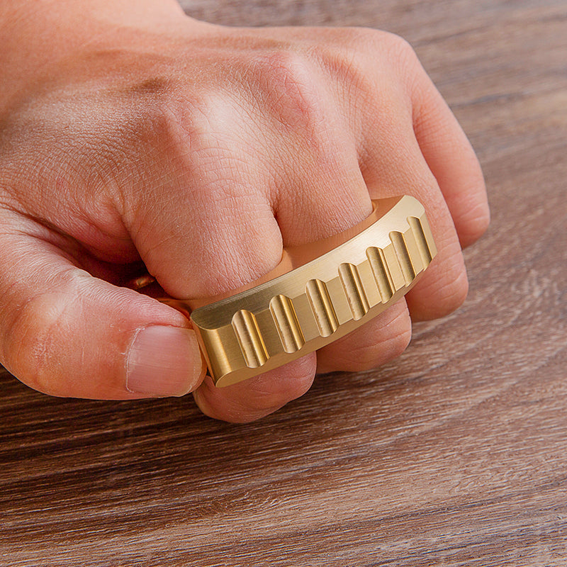 Brass Two Finger Knuckles – 17.6mm Ultra Thick Brush Finish Heavy Duty