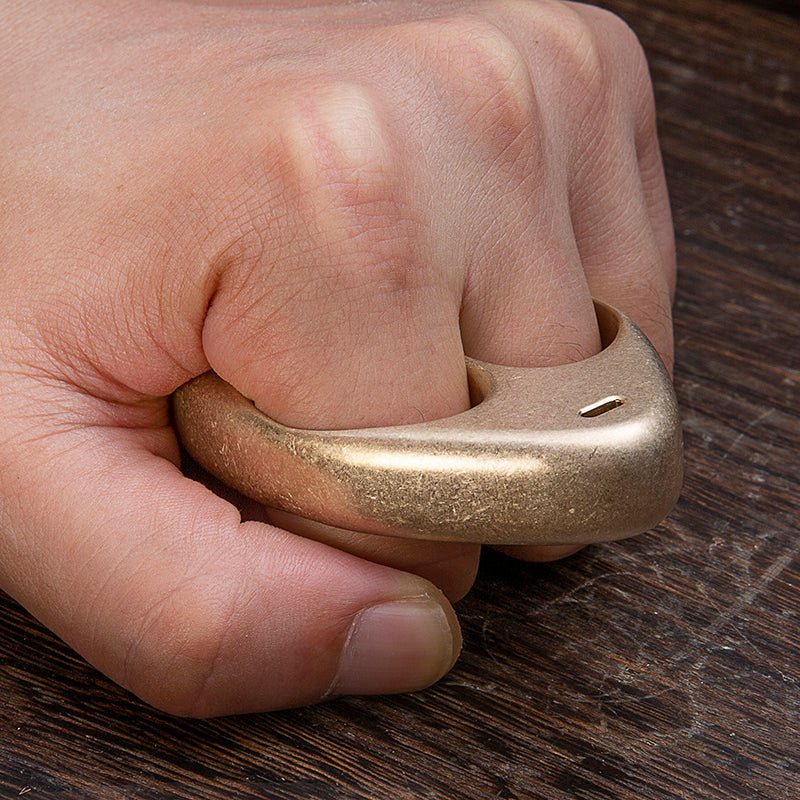 Brass Two Finger Knuckles – Alien ET with Stonewash Unique Design