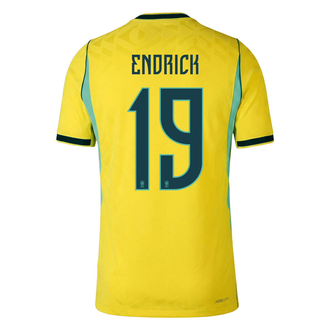 ENDRICK #19 Mens Brazil World Cup Home Jersey 2026 - Player Version (Slim Fit)