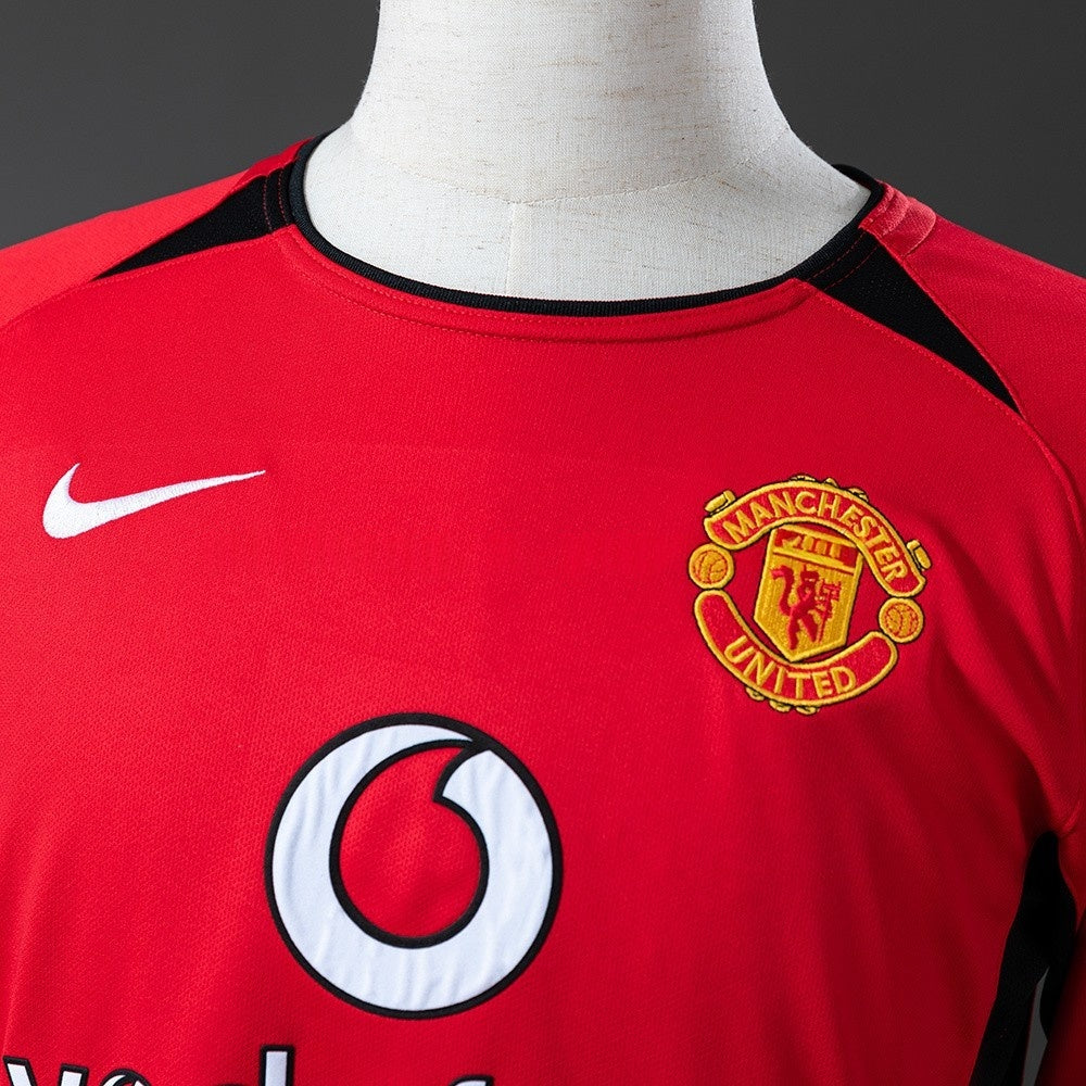 Manchester United Jersey 2002-04 Home Retro Football Kit Long Sleeves