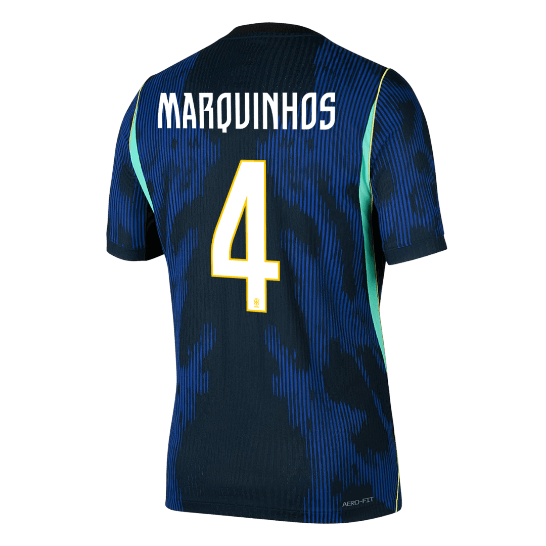 MARQUINHOS #4 Mens Brazil World Cup Away Jersey 2026 - Player Version (Slim Fit)