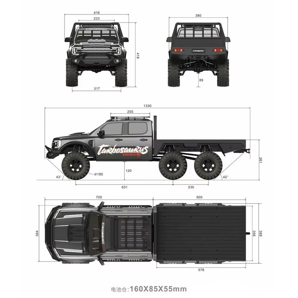 CROSSRC EMO XX2 XXL2 1/5 Scale 4WD 6WD Brushless RC Rock Crawler Steel Chassis ARTR/RTR