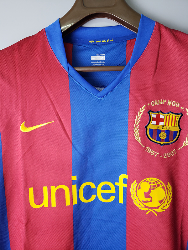 Barcelona Retro Jersey 2007/08 Home Football Jersey Soccer Shirt