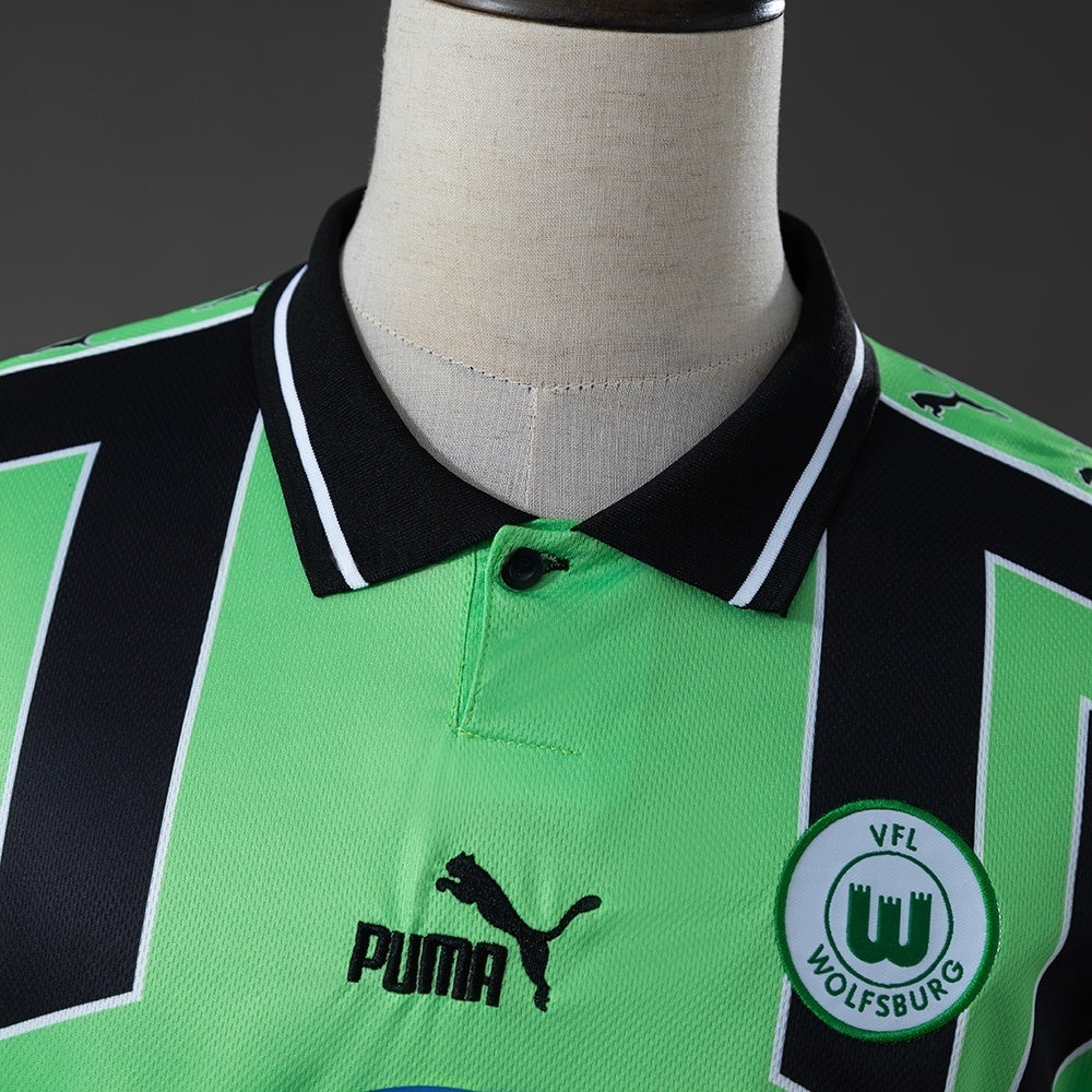 Wolfsburg Away Jersey 1999-2000 Retro Long Sleeves Football Kit Soccer Shirt