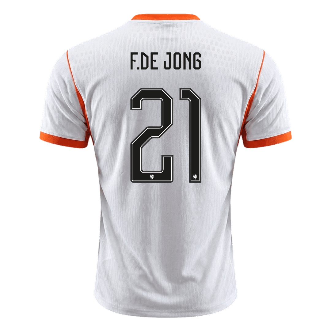 F.DE JONG #21 Mens Netherlands World Cup Away Jersey 2026 - Player Version (Slim Fit)