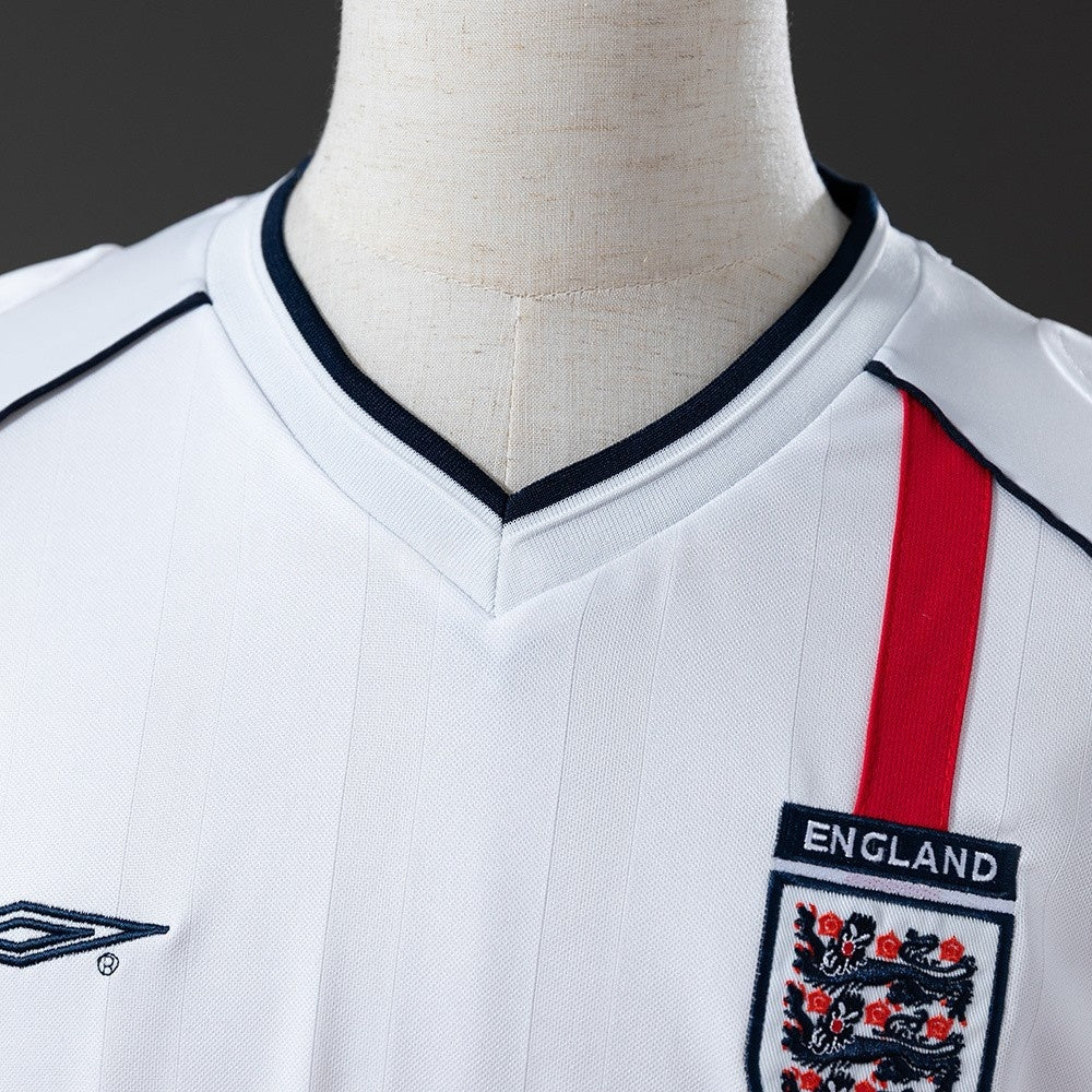 England Jersey 2002 Home Retro Football Kit Long Sleeves