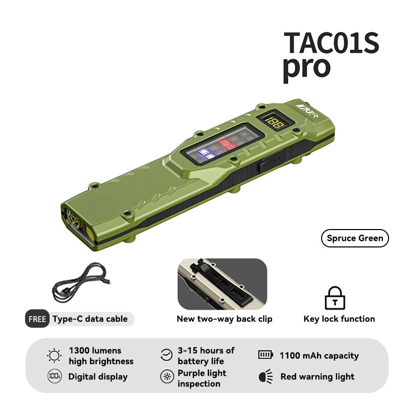 EDC Flashlight – NightGuard Tactical Edge Rechargeable with 1300 Lumen Flat
