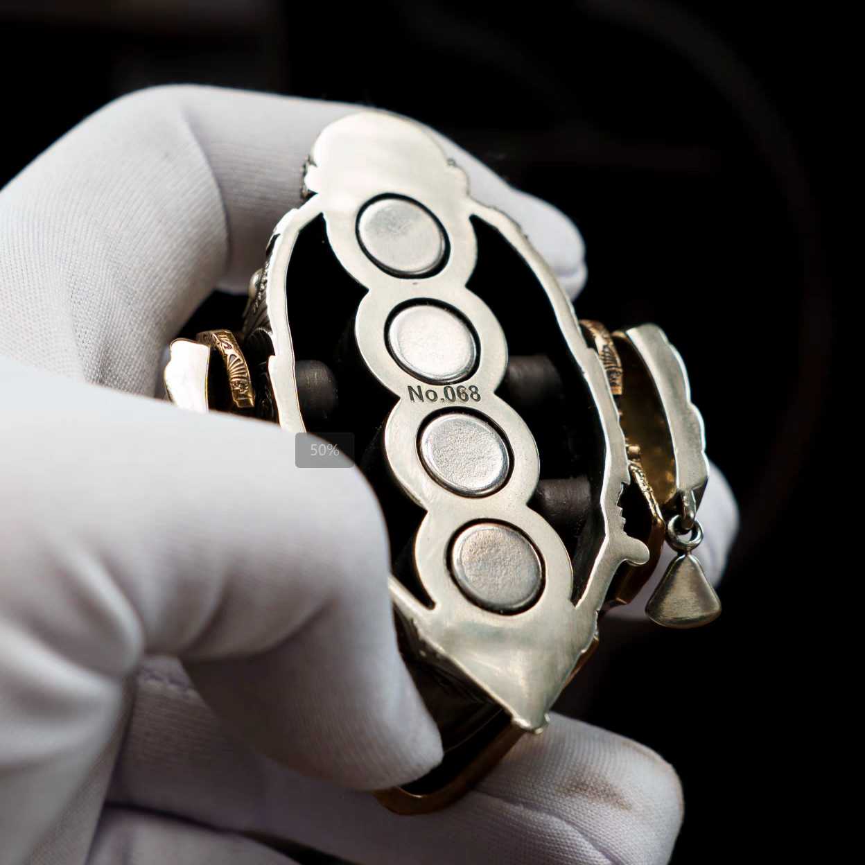EDC Gadgets – Bronze Mechanical Rose Skull Mask with Interactive Art