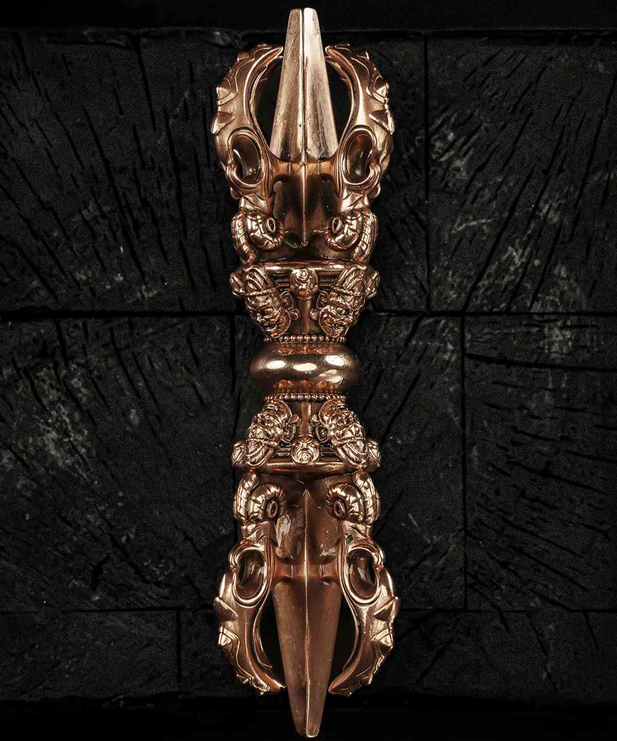 EDC Gadgets – Pala Dynasty Five-Pronged Vajra with Wrathful Padmasambhava Bronze Replica