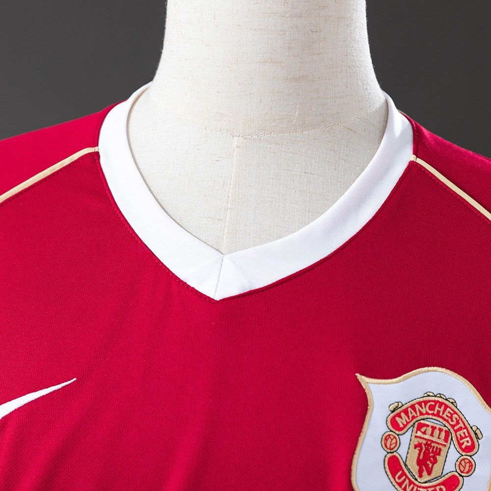 Manchester United Jersey 2006/07 Home Retro Football Kit Long Sleeves