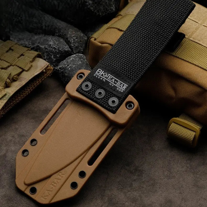 Fixed Blade Knife – Vanguard Heavy-Duty with 5mm Thick Tactical with Polymer Grip & Sheath