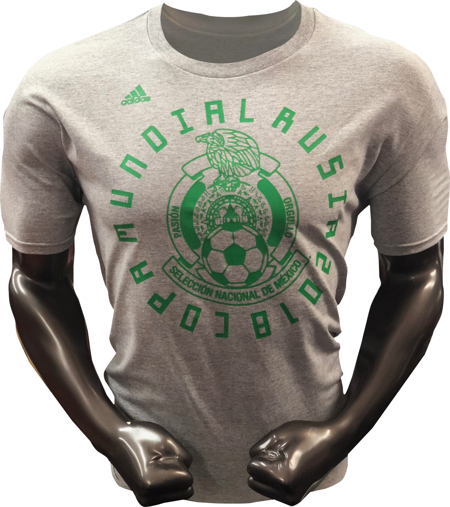 ADIDAS MEXICO RUSSIA MUNDIAL T-SHIRT- GREY/GREEN