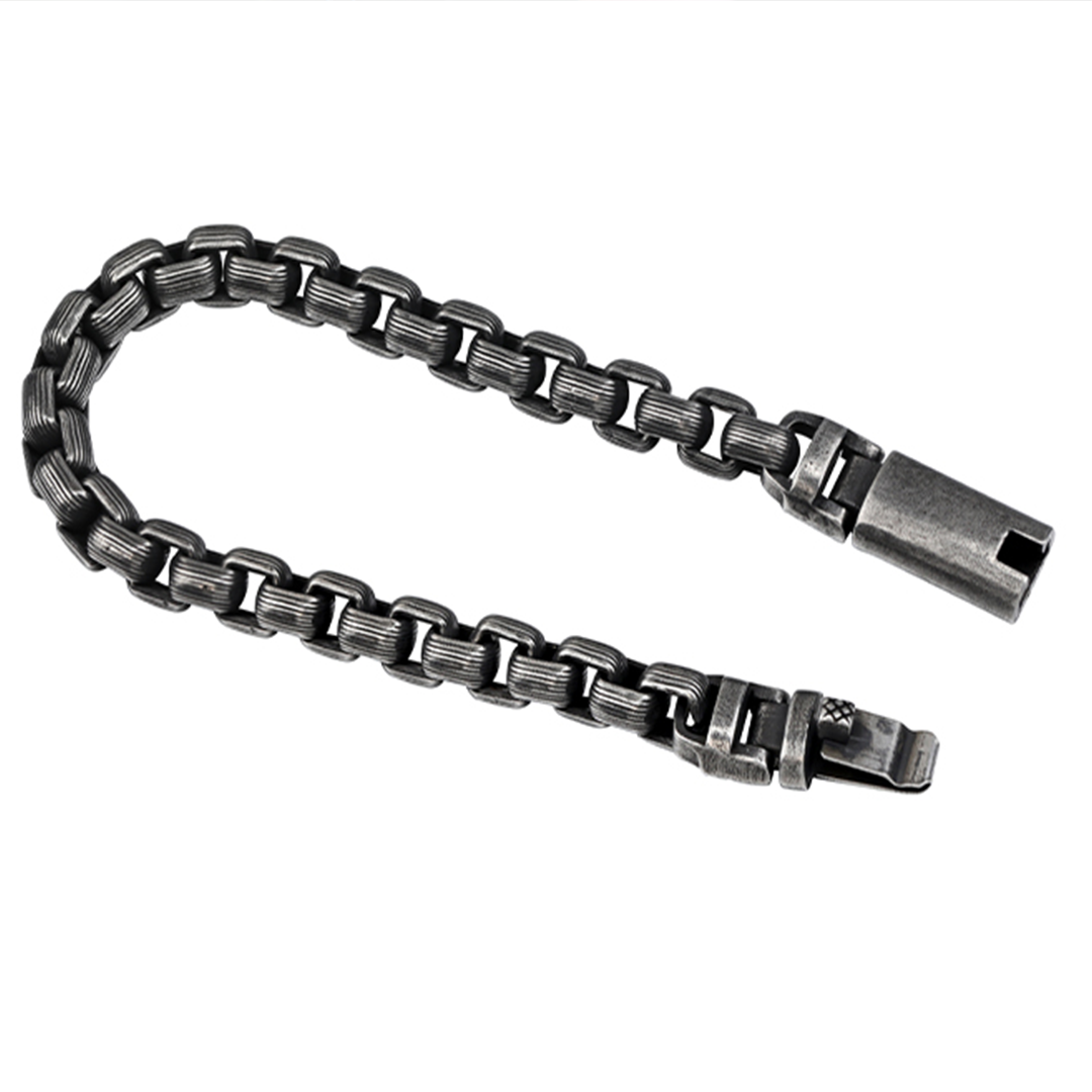 Punk Titanium Bracelet – RustEdge Steel Industrial with Oxidized Finish