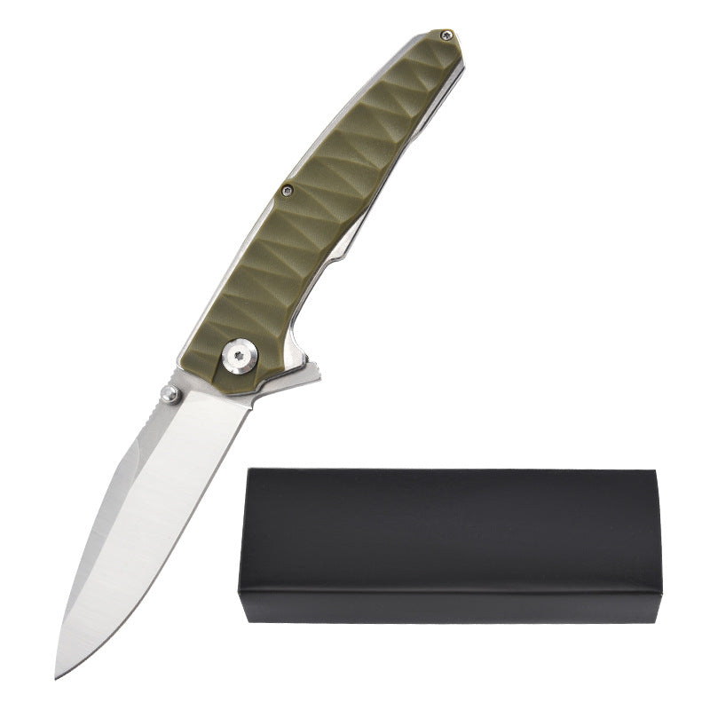 Stainless Steel Folding Knife – Ergonomic Handle Compact EDC Outdoor Camping Utility