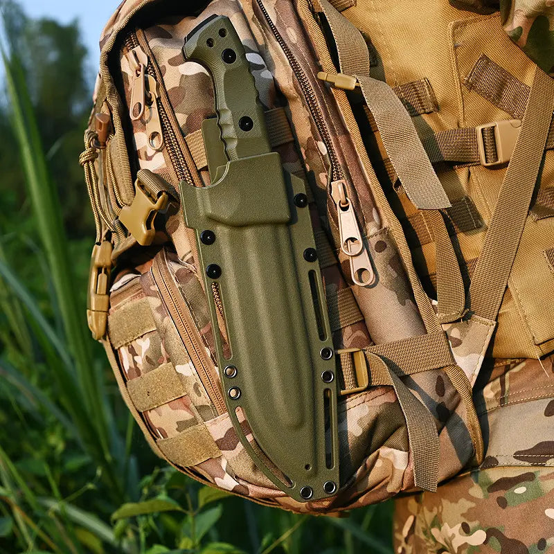 Steel Bushcraft Knife – DC53 Full Tang 6mm Spine Kydex Sheath Hunting Tactical Survival