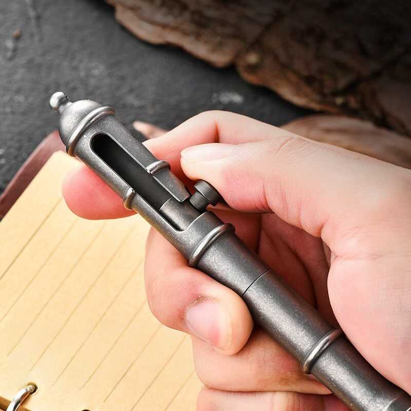 Titanium Bolt Action Tactical Pen – Vintage - EDC Writing & Self-Defense Tool