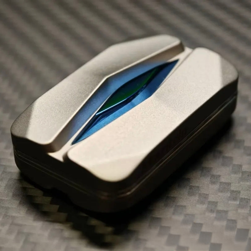 Titanium Fidget Slider – Mountain with Damped Precision EDC for Desk Breaks, Collecting