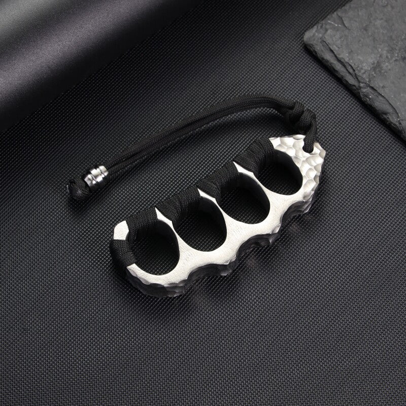 Titanium Knuckles – Brass Hand-Hammered Crater CNC One-Piece Self-Defense EDC Duster