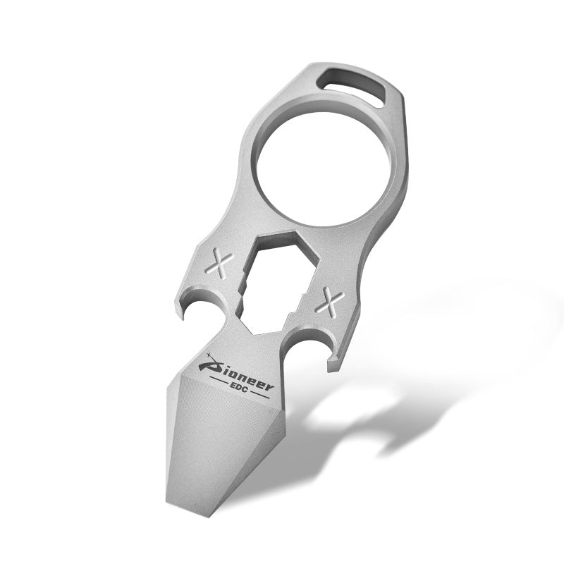 Titanium Knuckles – TC4 Multi-Tool Keychain with Ring with 6-in-1 EDC 31g