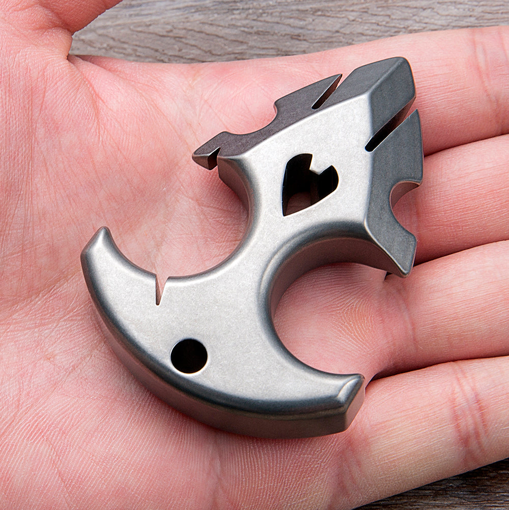 Titanium Knuckles – TC4 Ultra-Thick Push Dagger Ring with Sandblasted 15mm Lightweight