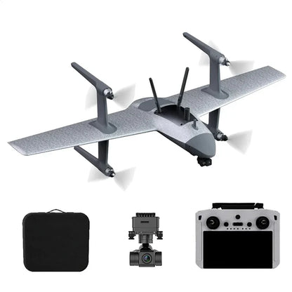 HEQUVA Swan Voyager K8-V2 VTOL Fixed Wing Drone 60 Min Flight Time 4K FPV RC Airplane RTF