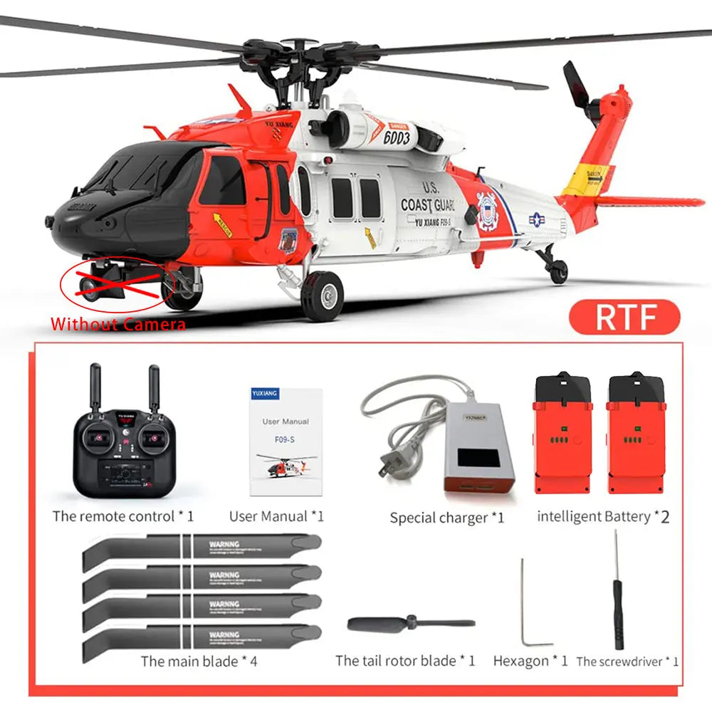 YUXIANG F09-S 1:47 Scale 2.4G 6CH GPS Optical Flow 5.8G FPV Dual Brushless 6-Axis Gyro Flybarless RC Helicopter RTF