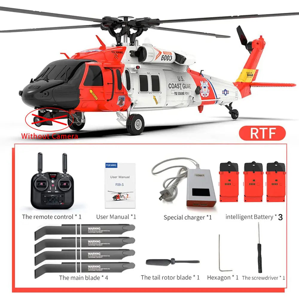YUXIANG F09-S 1:47 Scale 2.4G 6CH GPS Optical Flow 5.8G FPV Dual Brushless 6-Axis Gyro Flybarless RC Helicopter RTF