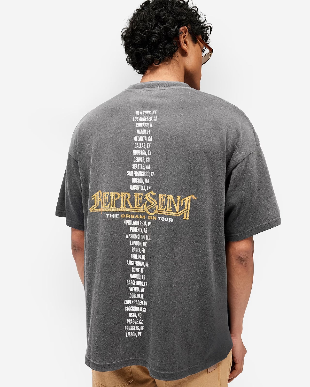 Represent Golden Tour T-Shirt in Sun Fade Grey