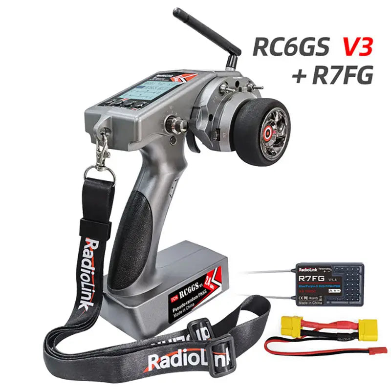 Radiolink RC6GS V3 2.4G 7CH Radio Transmitter with R7FG Gyro Telemetry Receiver Remote Controller for RC Car Boat