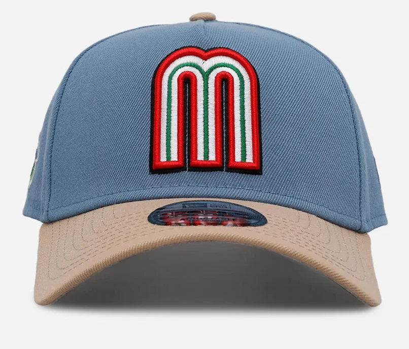 New Era Mexico WBC 9FORTY A-Frame Snapback Hat-LIGHT BLUE