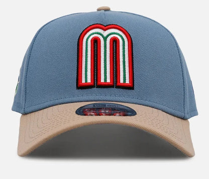 New Era Mexico WBC 9FORTY A-Frame Snapback Hat-LIGHT BLUE