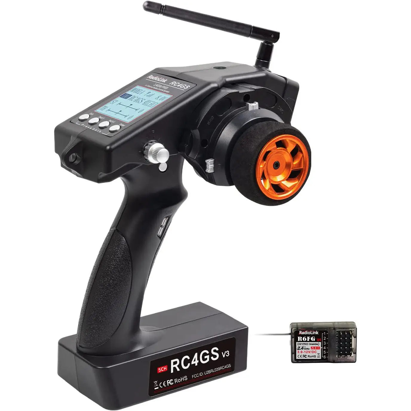Radiolink RC4GS V3 2.4G 5CH RC Radio Transmitter with R6FG Gyro Receiver Remote Controller for RC Car Boat
