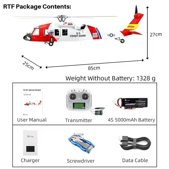 FLYWING MH-60T Jayhawk 470L Scale RC Helicopter GPS ACE Flight Controller RTF
