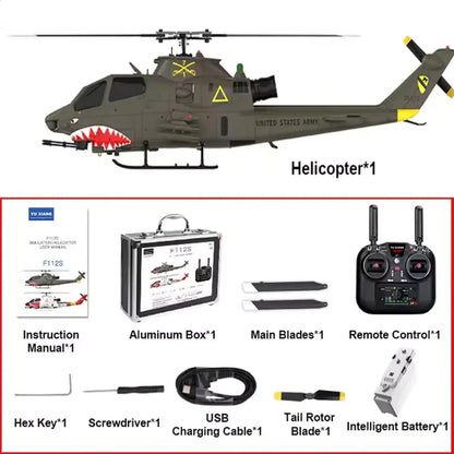 YUXIANG F112S AH-1 Cobra RC Helicopter 1:32 Scale 9CH GPS Optical Flow Altitude Hold