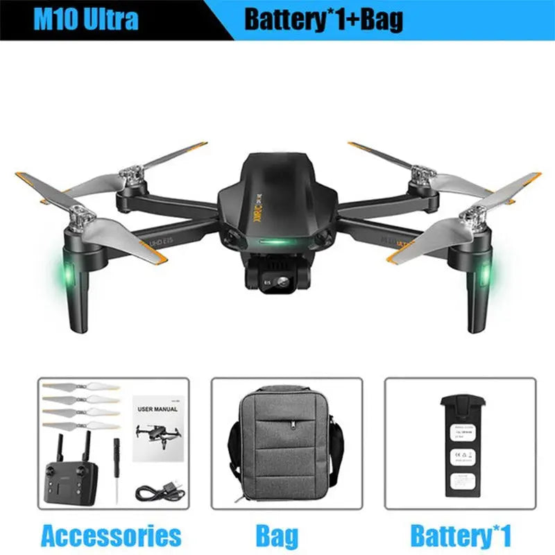 RC Drone XMR/C M10 Ultra 4K 3-Axis EIS Gimbal 360° Obstacle Avoidance 5G WIFI GPS 5KM FPV Brushless Foldable Quadcopter