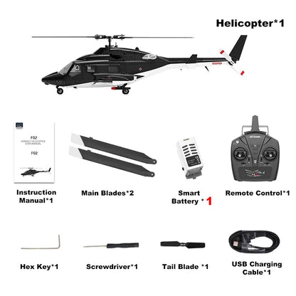 YUXIANG F02 Airwolf RC Helicopter Auto Stabilized 6CH 6-Axis Gyro Optical Flow Positioning Helicopter