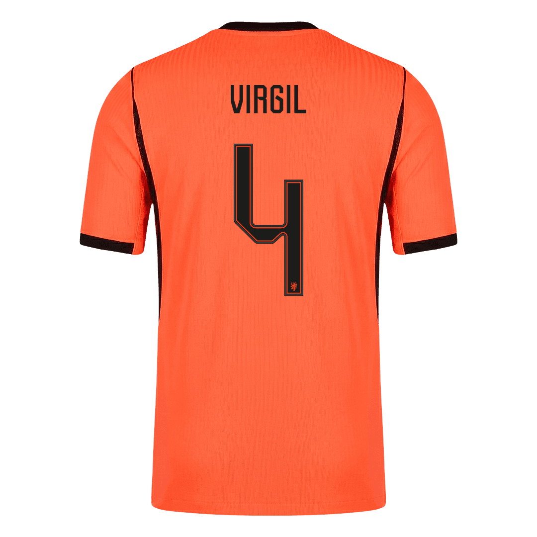VIRGIL #4 Mens Netherlands World Cup Home Jersey 2026 - Player Version (Slim Fit)