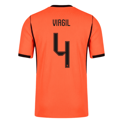 VIRGIL #4 Mens Netherlands World Cup Home Jersey 2026 - Player Version (Slim Fit)
