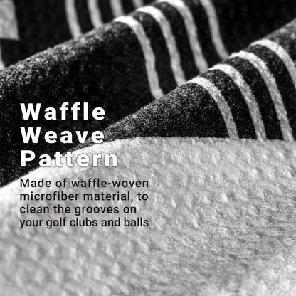 ASK ECHO Waffle Weave Microfiber With Magnetic Golf Cotton Towel / Black
