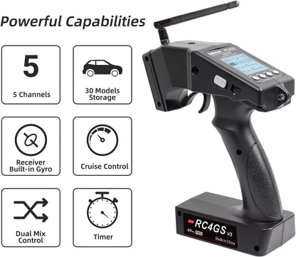 Radiolink RC4GS V3 2.4G 5CH RC Radio Transmitter with R6FG Gyro Receiver Remote Controller for RC Car Boat