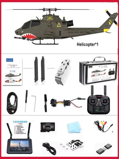 YUXIANG F112S AH-1 Cobra RC Helicopter 1:32 Scale 9CH GPS Optical Flow Altitude Hold