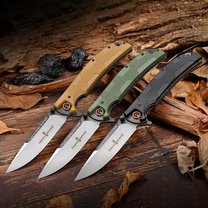 IronClad D2 Steel Folding Knife - Sandblasted Finish with G10 Handle EDC