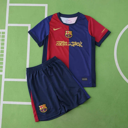 Barcelona Home Travis Scott 24/25 Season Kids Kit