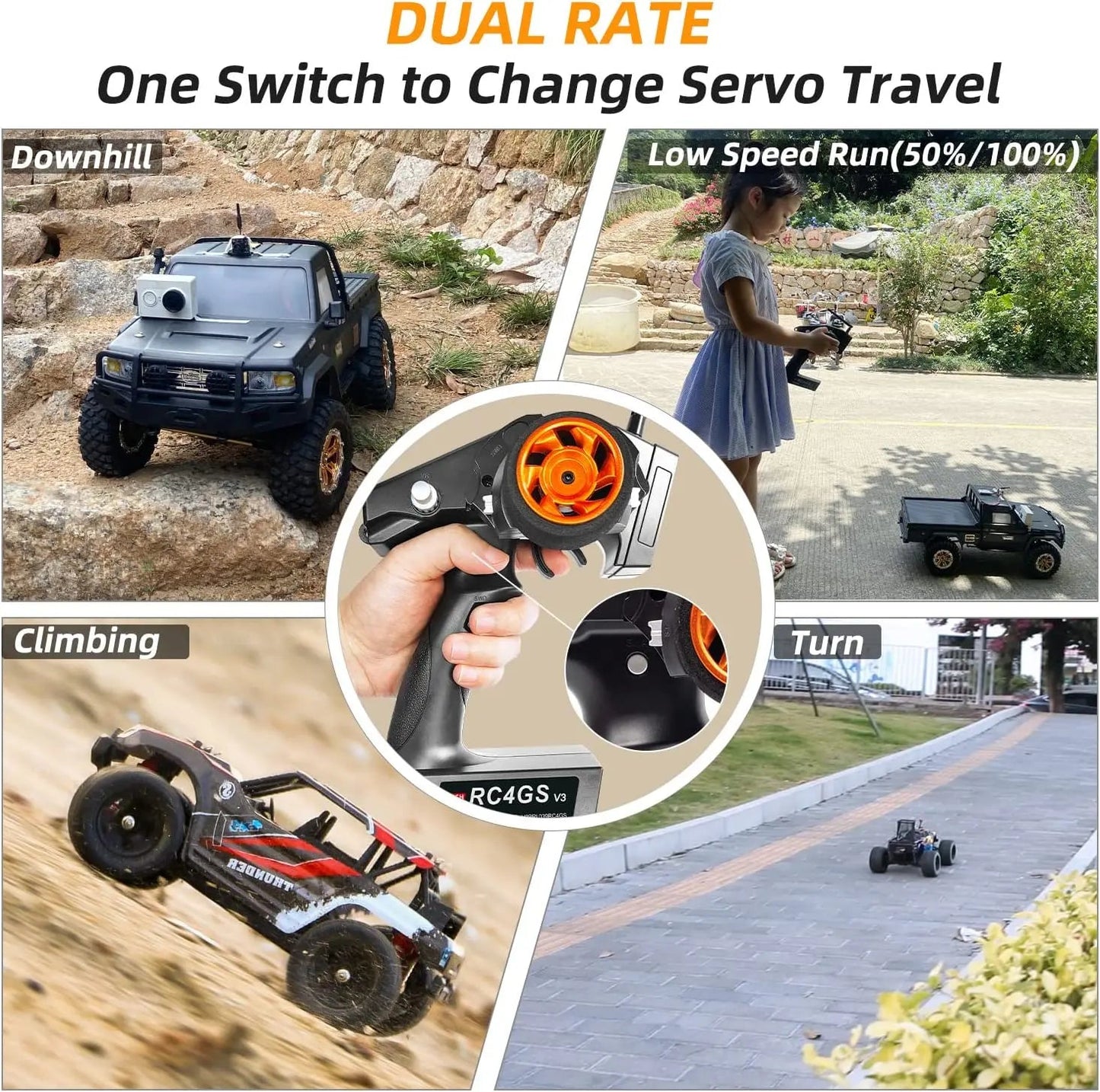 Radiolink RC4GS V3 2.4G 5CH RC Radio Transmitter with R6FG Gyro Receiver Remote Controller for RC Car Boat