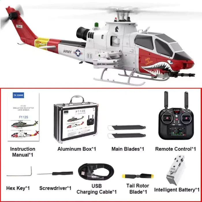 YUXIANG F112S AH-1 Cobra RC Helicopter 1:32 Scale 9CH GPS Optical Flow Altitude Hold