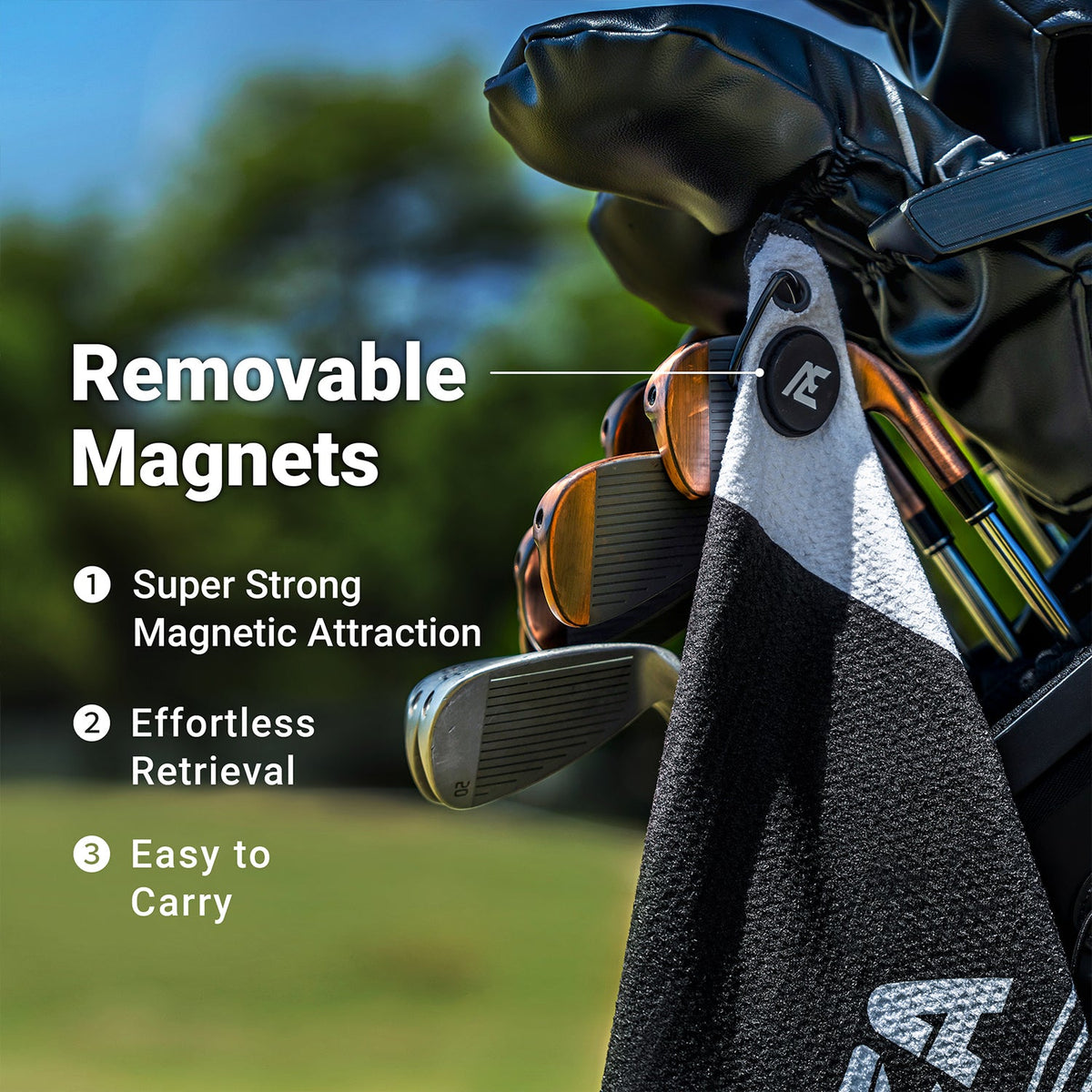 ASK ECHO Waffle Weave Microfiber With Magnetic Golf Cotton Towel