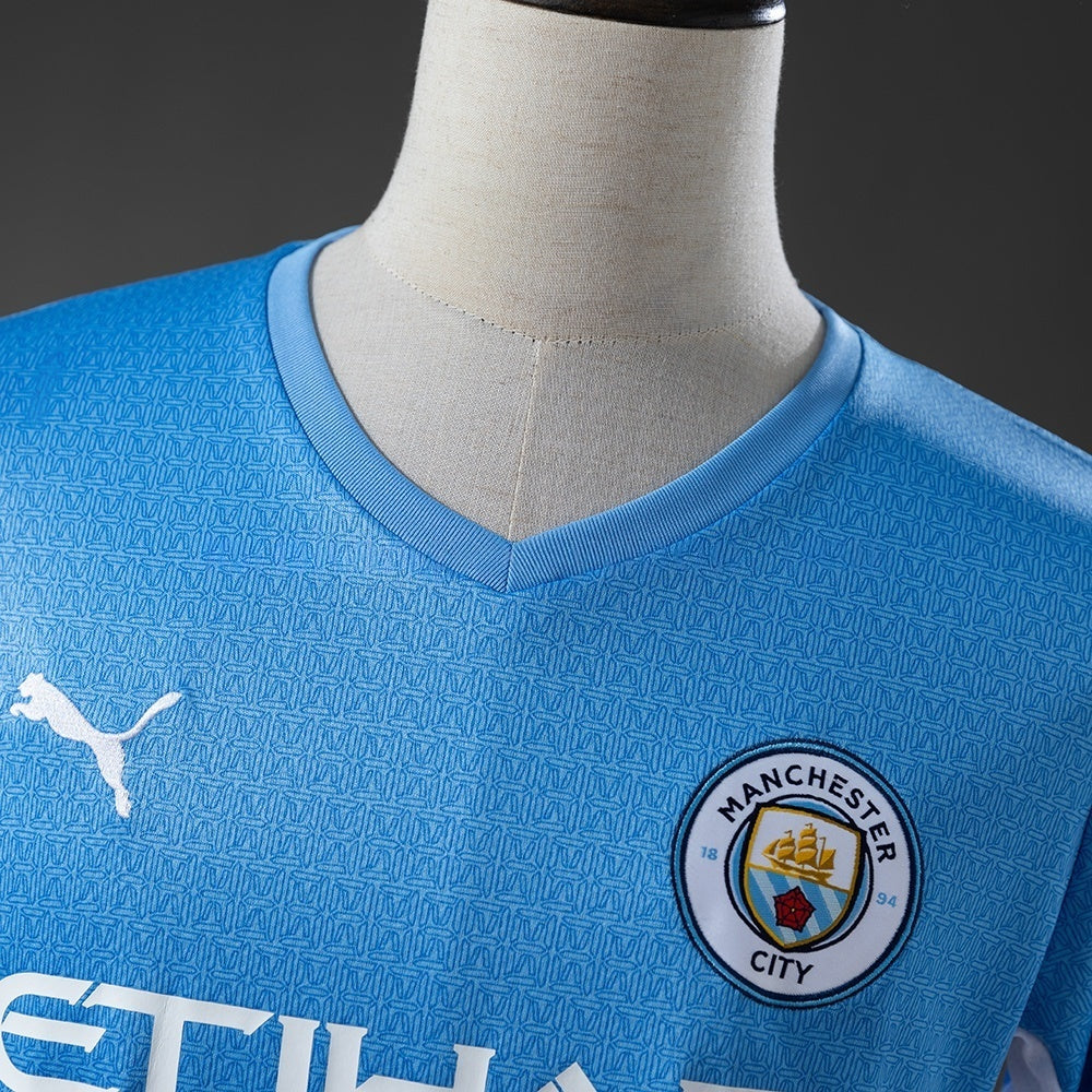 Manchester City Home Jersey 2021-22 Retro Football Kit Soccer Shirt