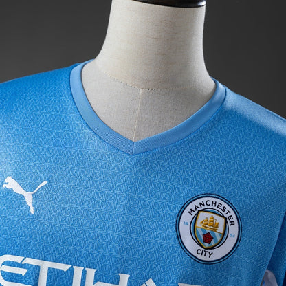 Manchester City Home Jersey 2021-22 Retro Football Kit Soccer Shirt