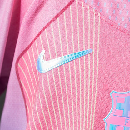 Kids Barcelona Jersey 25/26 Pink Special Football Kit