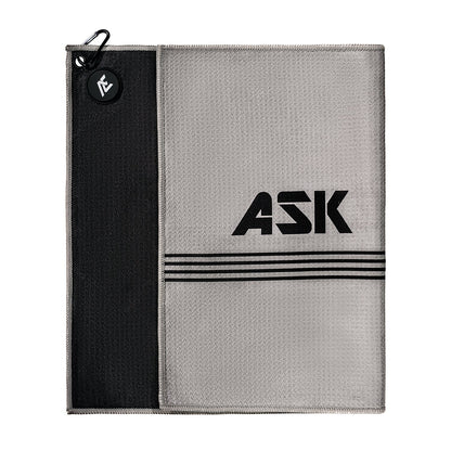 ASK ECHO Waffle Weave Microfiber With Magnetic Golf Cotton Towel / Grey
